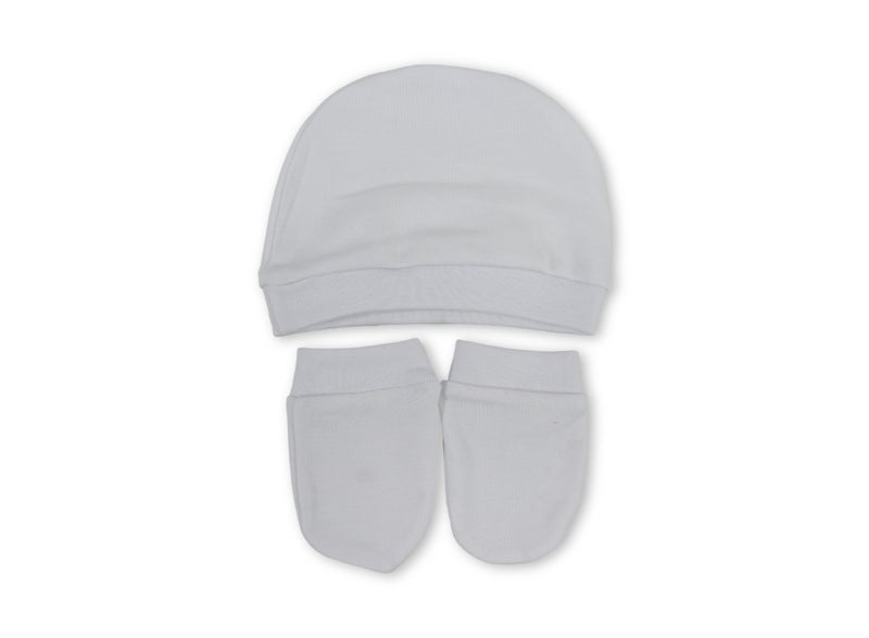 Baby Winter Hat & Gloves Set – White - Image 1