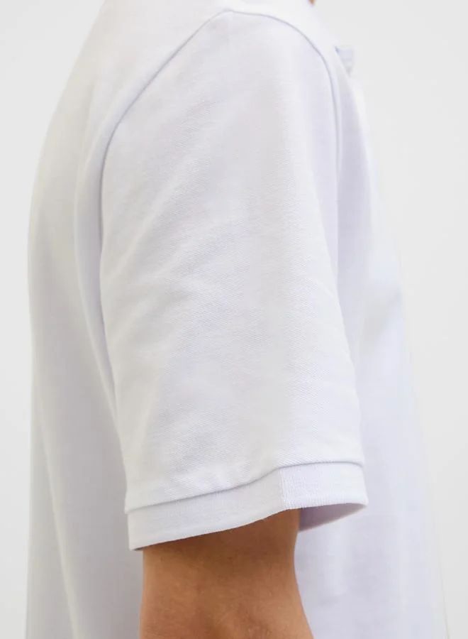 JACK & JONES Regular Fit Polo Collar T-Shirt with Badge Detail