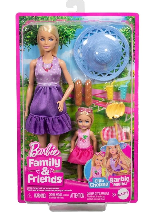 Barbie Barbie Malibu x Chelsea Club Barbie Family & Friends Sister Picnic Playset - Image 3