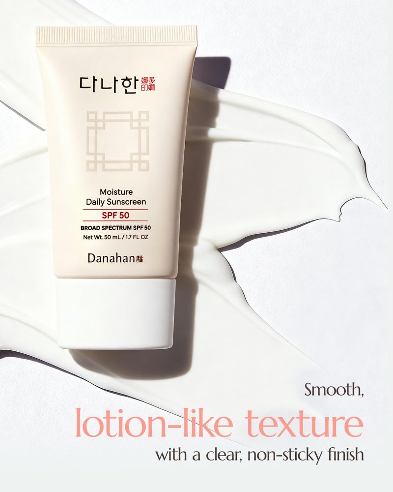 Danahan Moisture Daily Sunscreen SPF 50 Broad Spectrum â€“ No White Cast, Lightweight Korean Face Sunscreen | Hybrid UV Protection with Ginseng & Niacinamide, 1.7 oz - Image 5