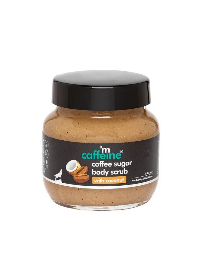 MCaffeine Coffee Sugar Body Scrub With Coconut For Gentle Exfoliation & Smoothening ; Reduces Dead Skin Tan & Scars ; Even Toned Skin With Coconut Aroma ; Ultra Fine Scrub For Men & Women 250G  - Image 2