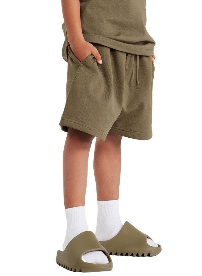 Mei Stylish Kids Unisex Cotton Breathable Plain Summer Casual Shorts - Image 1