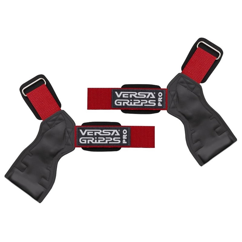 Versa Gripps Pro, Made in USA, Wrist Straps for Weightlifting Alternative, Best Training Accessory, S, Royal Red/Black - Image 1