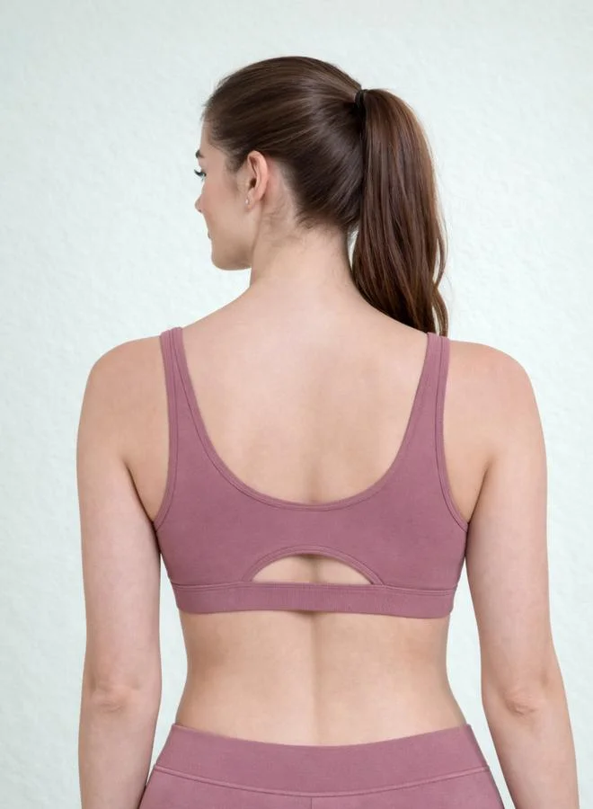 Take Two Lilac Seamless Non Wired Non Padded Active Sport Bra By Lazzycat