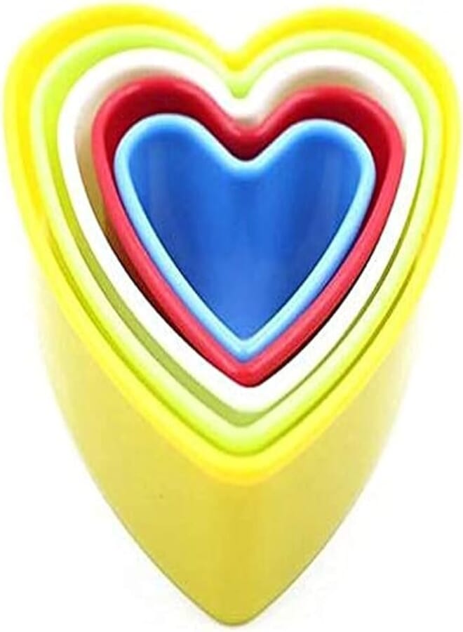 Spaceshoop 5PCS Heart Shape Cookie Cutter Biscuit Cutters Sandwich Cutters Colors Shapes Cake Cutter