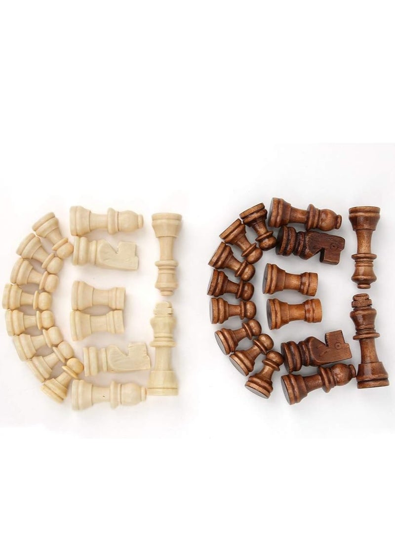 Wooden Carved Chess Pieces Set With Plastic Chessboard, 32Pcs - Image 2