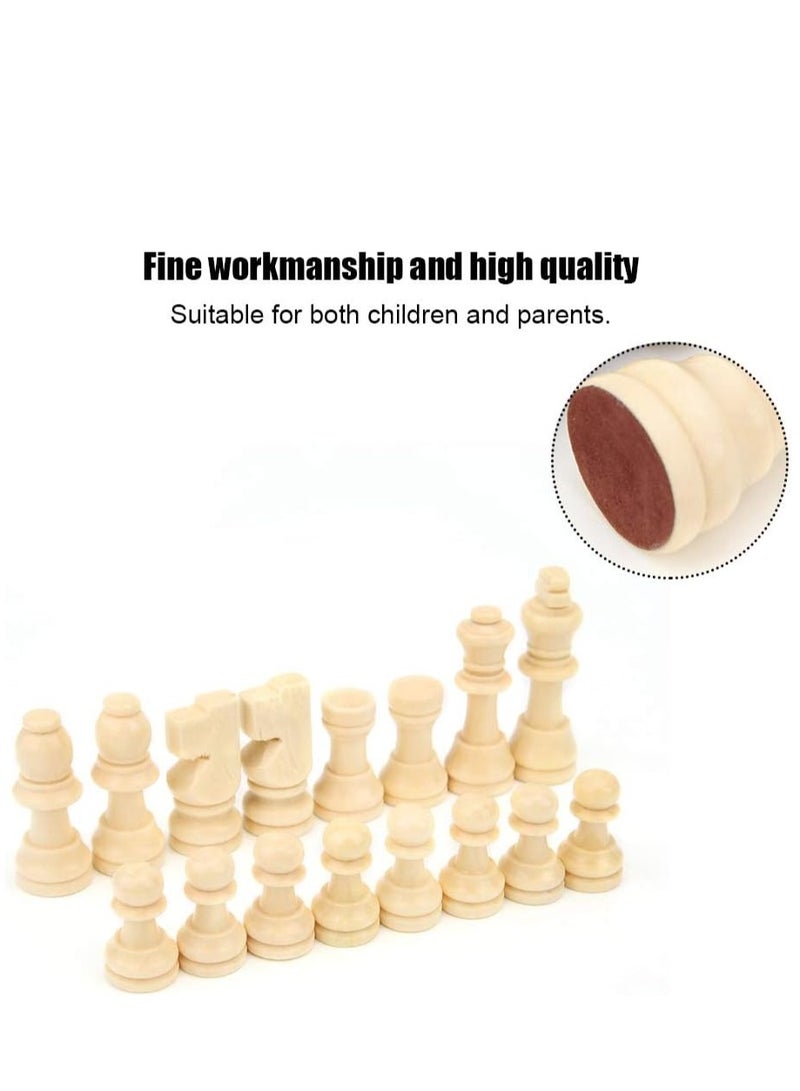 Wooden Carved Chess Pieces Set With Plastic Chessboard, 32Pcs - Image 5