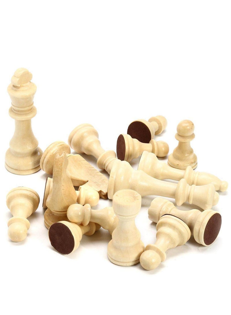 Wooden Carved Chess Pieces Set With Plastic Chessboard, 32Pcs - Image 3