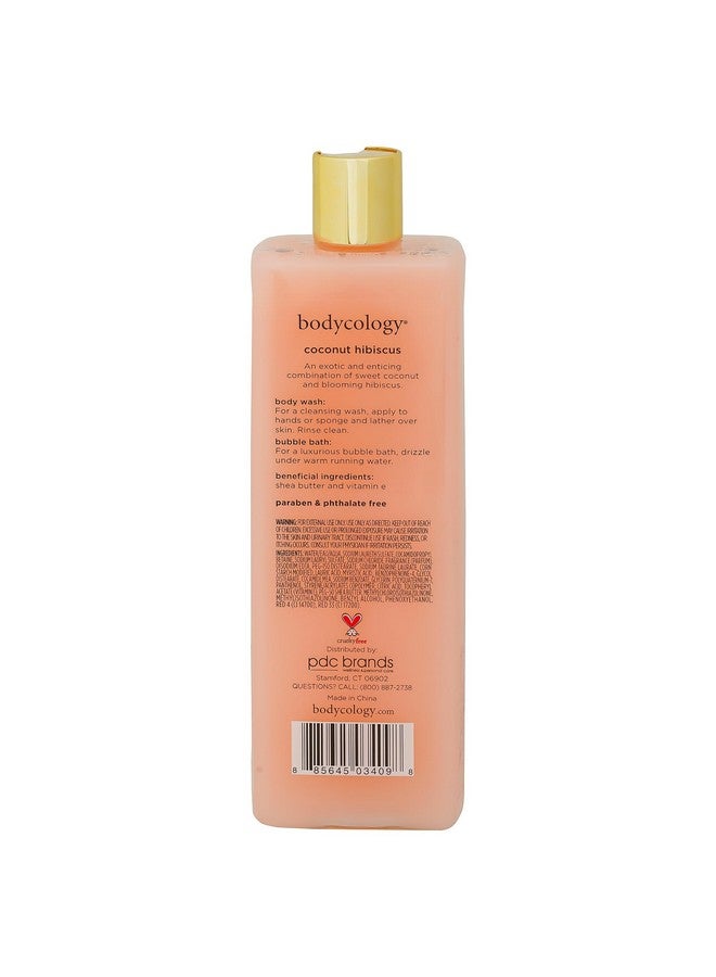 Bodycology Coconut Hibiscus Moisturizing Body Wash for Women, 16 Ounce