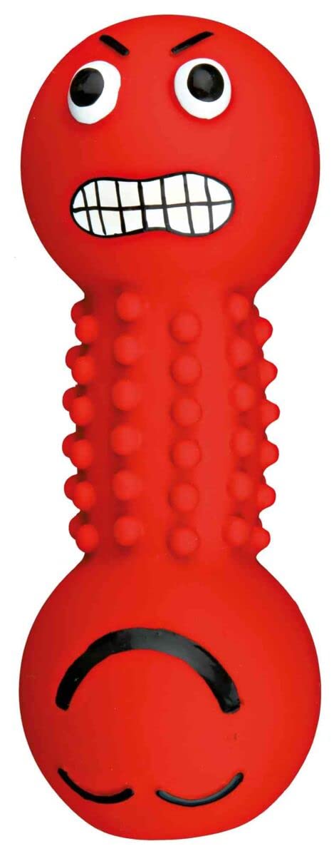 TRIXIE Smiley Dumbbell with Motifs Toy for Dogs, Latex Material, Great for Playing Fetch and Retrieve, Squeaker Toy (Any 1 Color) - 19 cm - Image 2