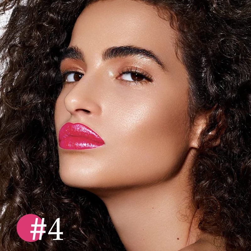 Boobeen Glitter Lipstick Hydrating Lip Balm Sparkling Shine Lip Color Nonstick Highly Pigmented Formula Gives Metallic Finish Lip Makeup for Women and Girls (Sparkling #4) - Image 2