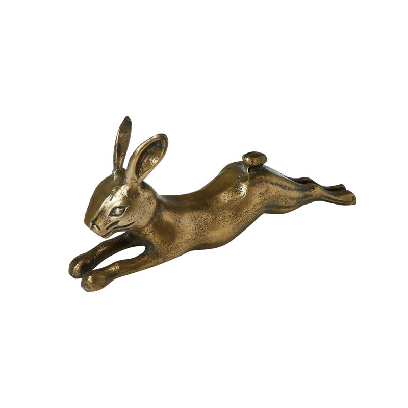 Creative CoOp Decorative Embossed Aluminum Rabbit Antique Brass