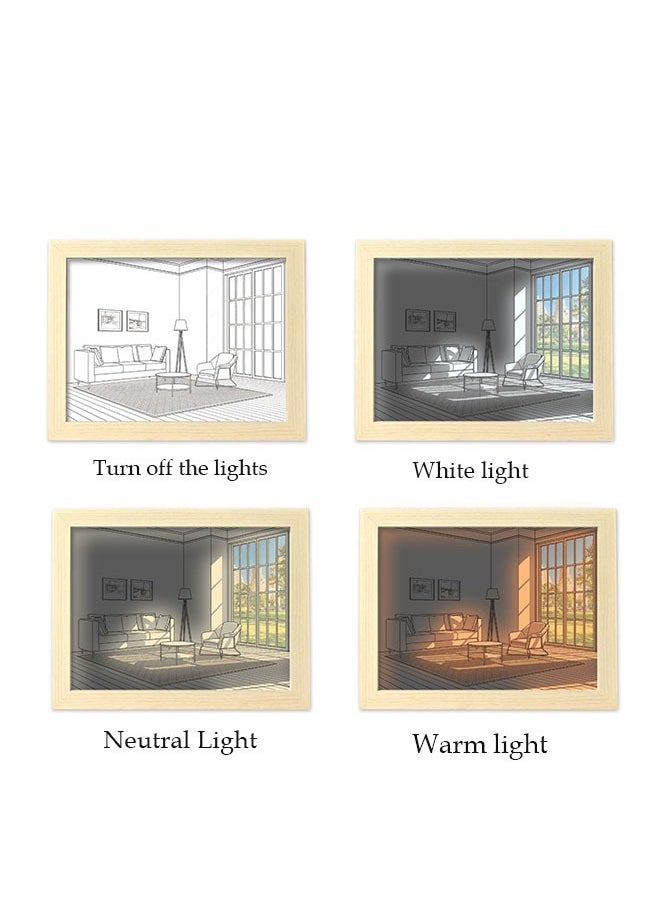 Generic Home office beautiful light painting atmospheric decorative painting simple sunshine painting led light and shadow painting (sunny day)  - Image 2