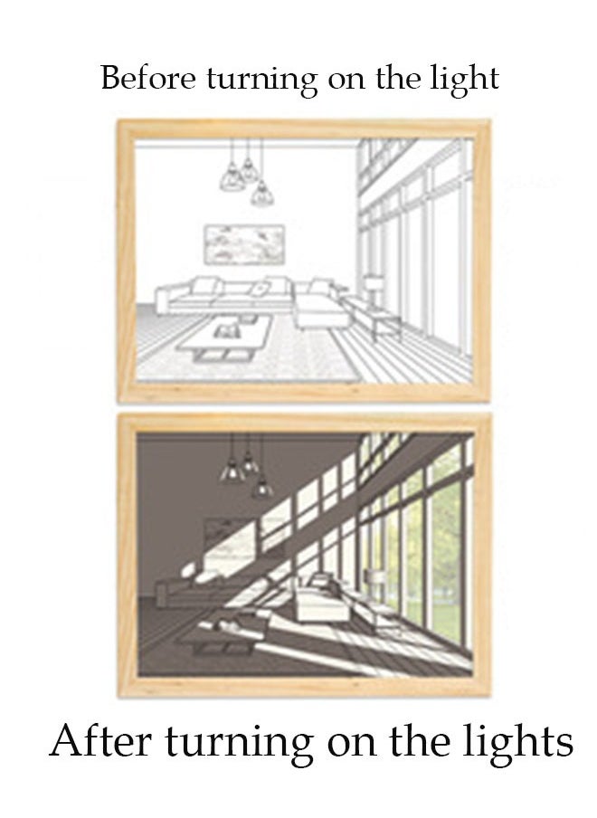 Generic Home office beautiful light painting atmospheric decorative painting simple sunshine painting led light and shadow painting (sunny day)  - Image 4