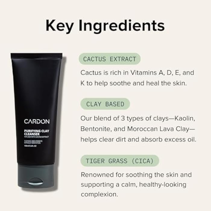 Cardon Men's Deep Pore Cleaning Clay Face Wash, 4x Better Than Charcoal, Oily, Acne-Prone Skin | Korean Premium Skin Care | Remove Face Oil & Dirt, (1 CT) - Image 4