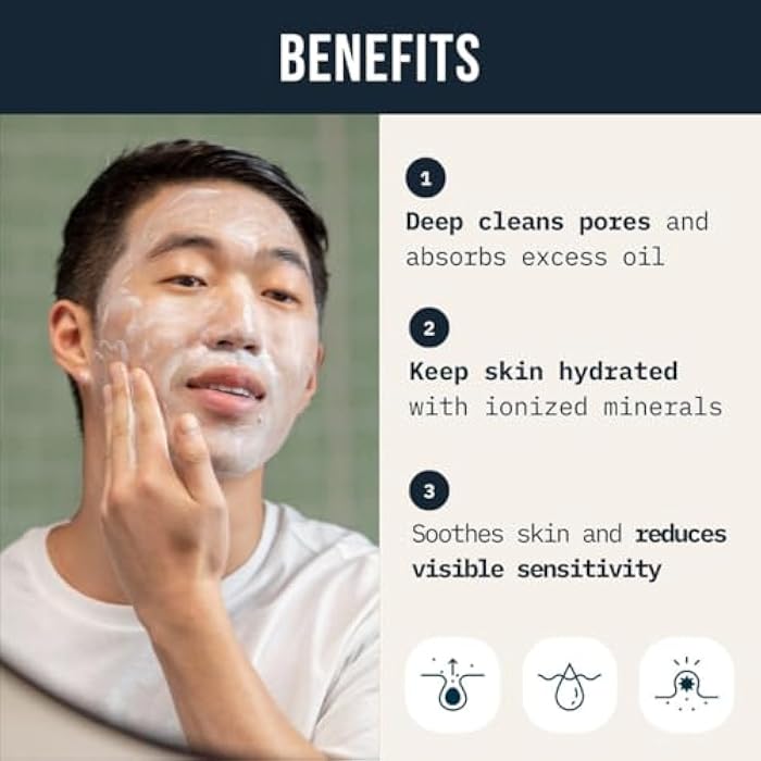 Cardon Men's Deep Pore Cleaning Clay Face Wash, 4x Better Than Charcoal, Oily, Acne-Prone Skin | Korean Premium Skin Care | Remove Face Oil & Dirt, (1 CT) - Image 2