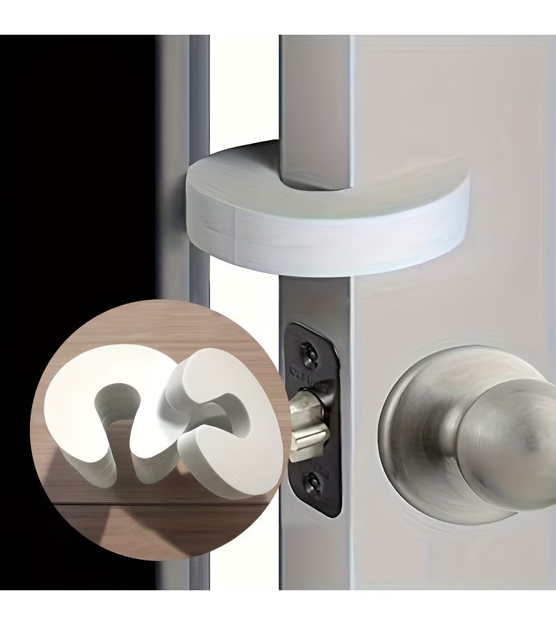 White Door Stoppers 3pcs Non Slip Floor Protection Prevent Slamming Residential Office - Image 5