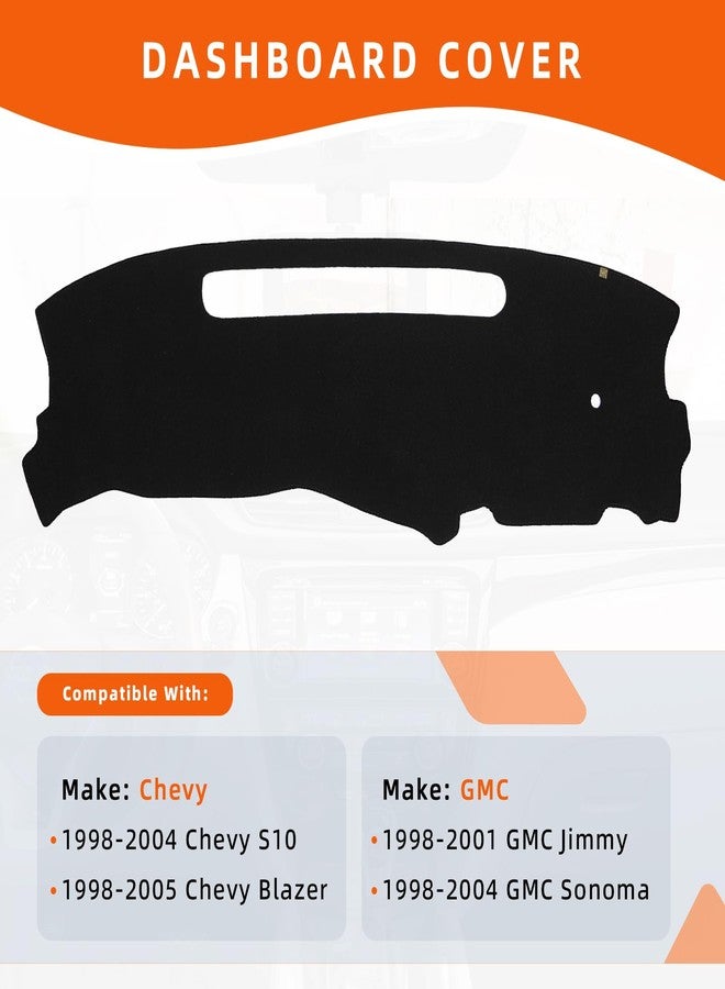 KEYOOG Dashboard Cover Dash Mat Fit for Chevy Blazer 05-98, S10 04-98/ G-MC Jimmy 01-98, Sonoma 04-98 (for Left Hand Drive),Car Dash Board Mat Anti-Glare Carpet,Non-Slip Pad (Black) - Image 2