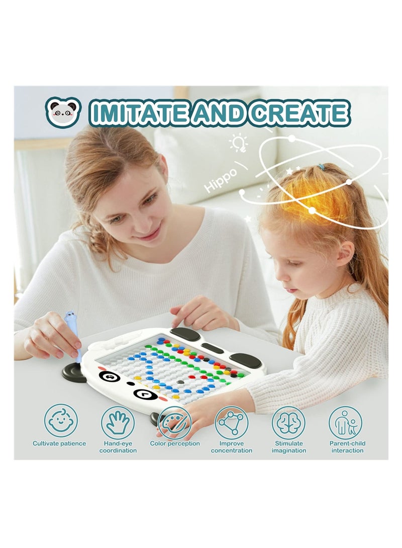 KASTWAVE لوحة رسم مغناطيسية، للأطفال، toddlers، لوحة دودة باندا مع خرز وقلم مغناطيسي، فن لوحة نقطية مغناطيسية، ألعاب تعليمية - Image 4