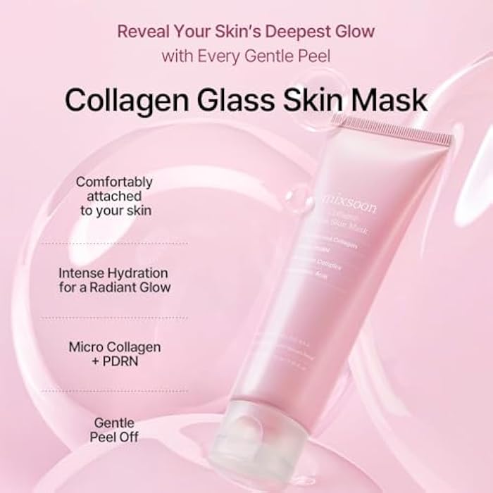 mixsoon Collagen Glass Skin Mask - Hydrating and Firming Collagen Wrapping Peel Off Mask, Low Molecular Collagen, Radiant Smooth Finish for Glowing Skin 80ml / 2.71 fl.oz. Korean Glass Skin Care - Image 2