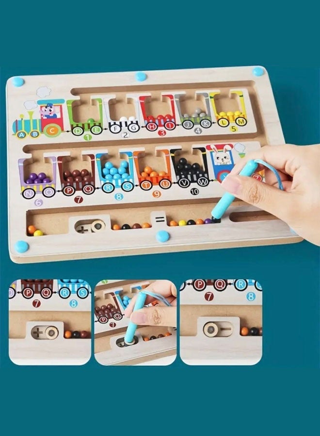Hanayo Magnetic Colour and Number Maze Montessori Toy for Children Aged 4-6 Fine Motor Skills Learning Wooden Toys Educational Counting Toy for Toddlers Boys Girls Preschool Kids(Multicolour) - Image 5