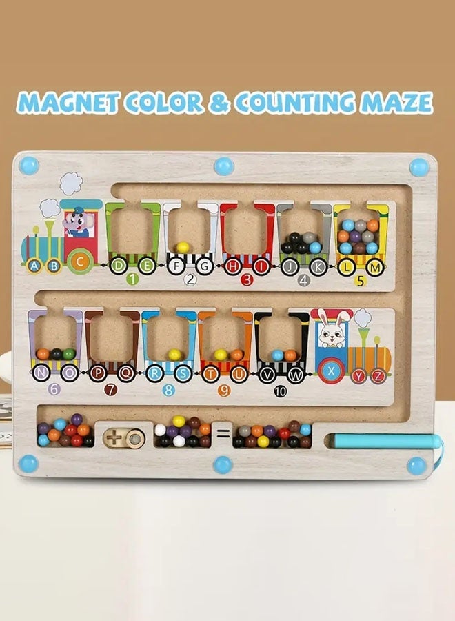 Hanayo Magnetic Colour and Number Maze Montessori Toy for Children Aged 4-6 Fine Motor Skills Learning Wooden Toys Educational Counting Toy for Toddlers Boys Girls Preschool Kids(Multicolour) - Image 2