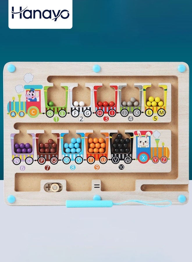 Hanayo Magnetic Colour and Number Maze Montessori Toy for Children Aged 4-6 Fine Motor Skills Learning Wooden Toys Educational Counting Toy for Toddlers Boys Girls Preschool Kids(Multicolour) - Image 1