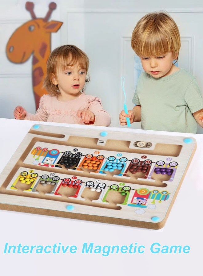 Hanayo Magnetic Colour and Number Maze Montessori Toy for Children Aged 4-6 Fine Motor Skills Learning Wooden Toys Educational Counting Toy for Toddlers Boys Girls Preschool Kids(Multicolour) - Image 3