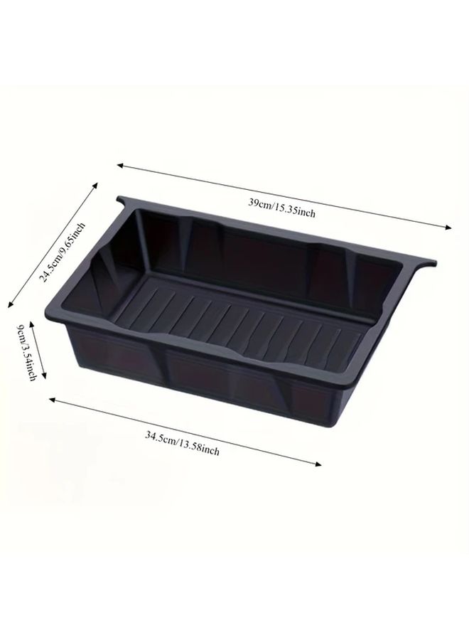 ABS Material Under Seat Storage Box Organizer Compatible With Model Y 2021 2024 Easy Installation Lightweight Sturdy Black - Image 2
