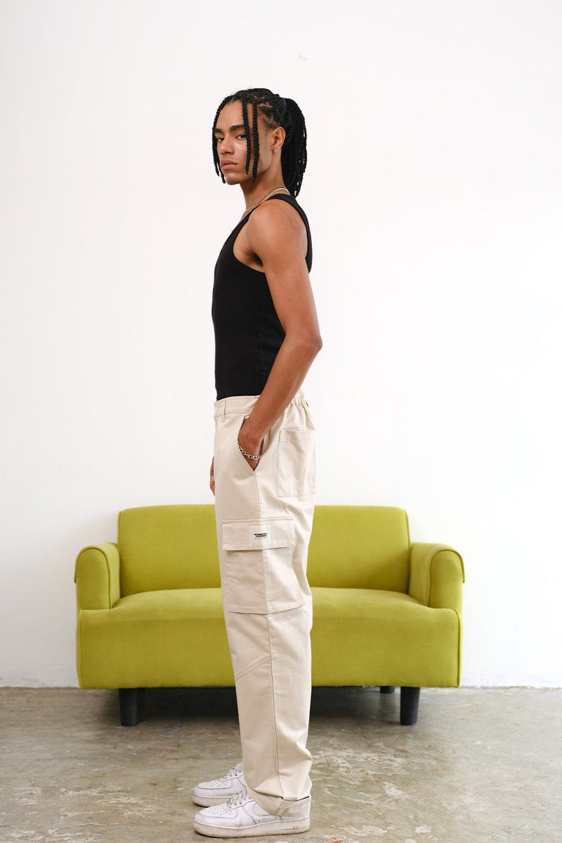 Bonkers Corner Off White Cargo With Utility Pockets for Men's - Image 5