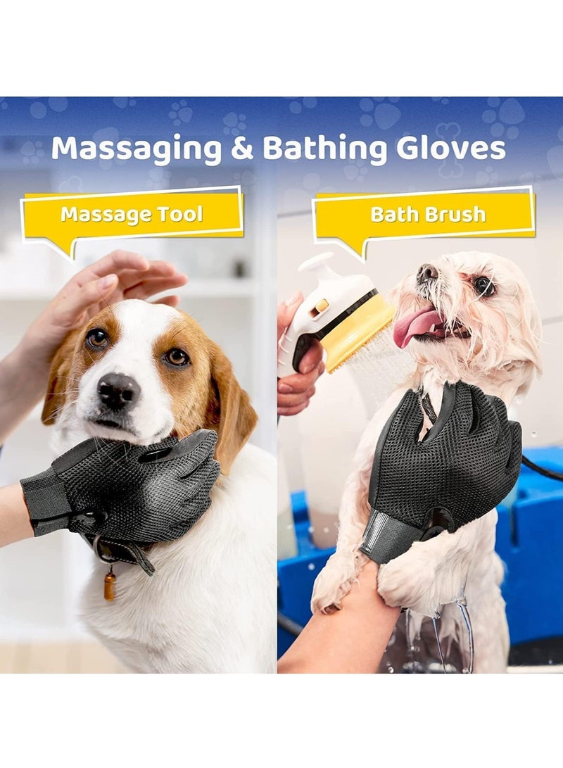 Altheqa Upgrade pet grooming gloves, gentle hair removal brush gloves - efficient pet hair removal gloves - washing gloves for long haired dogs, short haired cats, and horses - right hand (red) - Image 4