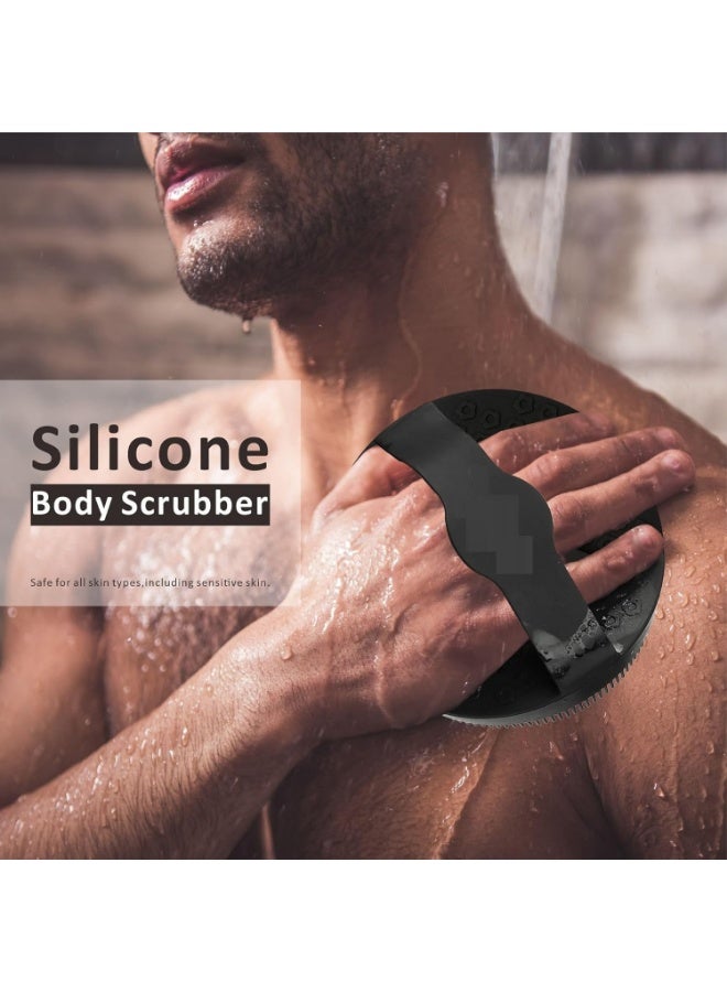 TecV Silicone Body Brush, Gentle Exfoliating Body Scrubber in Shower Silicone Loofah with Easily Leather Bristles, Long Lasting, and More Hygienic Than Traditional Shower Loofah 1Pack, Black - Image 3