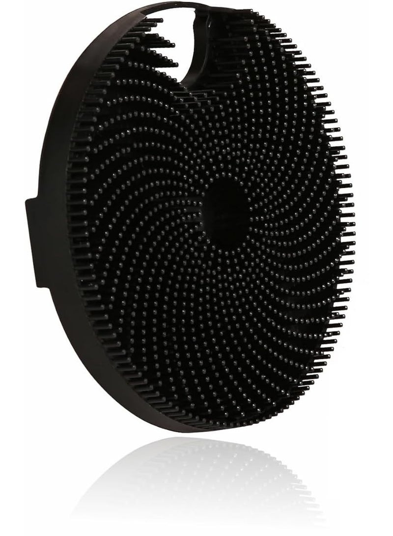 TecV Silicone Body Brush, Gentle Exfoliating Body Scrubber in Shower Silicone Loofah with Easily Leather Bristles, Long Lasting, and More Hygienic Than Traditional Shower Loofah 1Pack, Black - Image 1