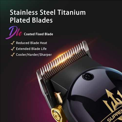SUPRENT PRO Professional Hair Clippers for Men- Premium Barber Clippers DLC-Coated Blade & Brushless Motor- Rechargeable Haircutting Kit with DIY Customizable Casing- Gift for Men(Red) - Image 3