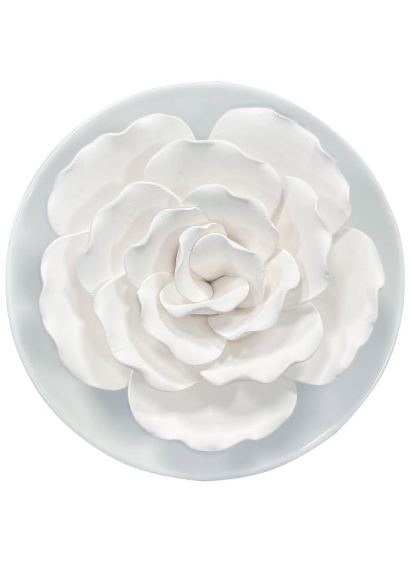 oumeiben Passive Diffuser for Essential Oil-Ceramic Diffuser Non Electric Oil Diffusers for Small Mini Room, Desk Decorative, Bathroom (White Hibiscus) 