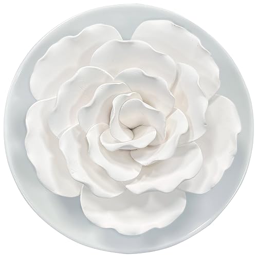 oumeiben Passive Diffuser for Essential Oil-Ceramic Diffuser Non Electric Oil Diffusers for Small Mini Room, Desk Decorative, Bathroom (White Hibiscus) - Image 1