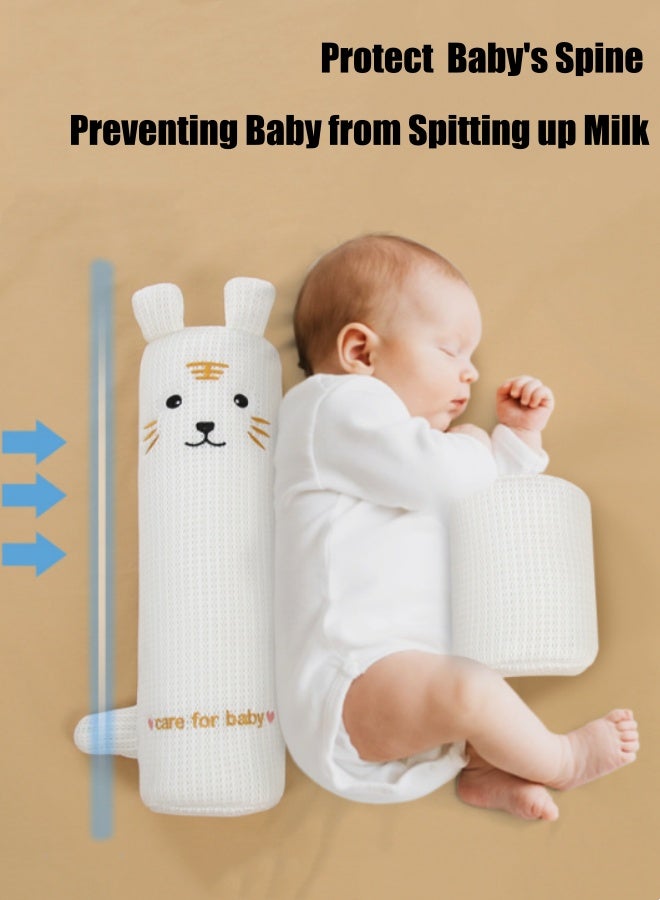 Optico Baby Pillow, Anti Rollover Baby Side Sleeping Pillow Infant Side Safer Sleeper Nursing Pillow Body Fixed Baby Pillow Baby Shaping Pillow Baby Soothing Pillow Baby Sleep Positioner Cushion, with Velcro, Adjustable (White) - Image 5