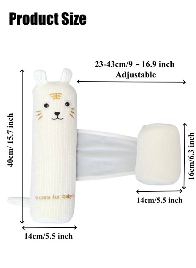 Optico Baby Pillow, Anti Rollover Baby Side Sleeping Pillow Infant Side Safer Sleeper Nursing Pillow Body Fixed Baby Pillow Baby Shaping Pillow Baby Soothing Pillow Baby Sleep Positioner Cushion, with Velcro, Adjustable (White) - Image 3