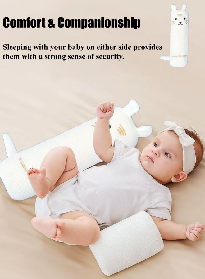 Optico Baby Pillow, Anti Rollover Baby Side Sleeping Pillow Infant Side Safer Sleeper Nursing Pillow Body Fixed Baby Pillow Baby Shaping Pillow Baby Soothing Pillow Baby Sleep Positioner Cushion, with Velcro, Adjustable (White) - Image 4