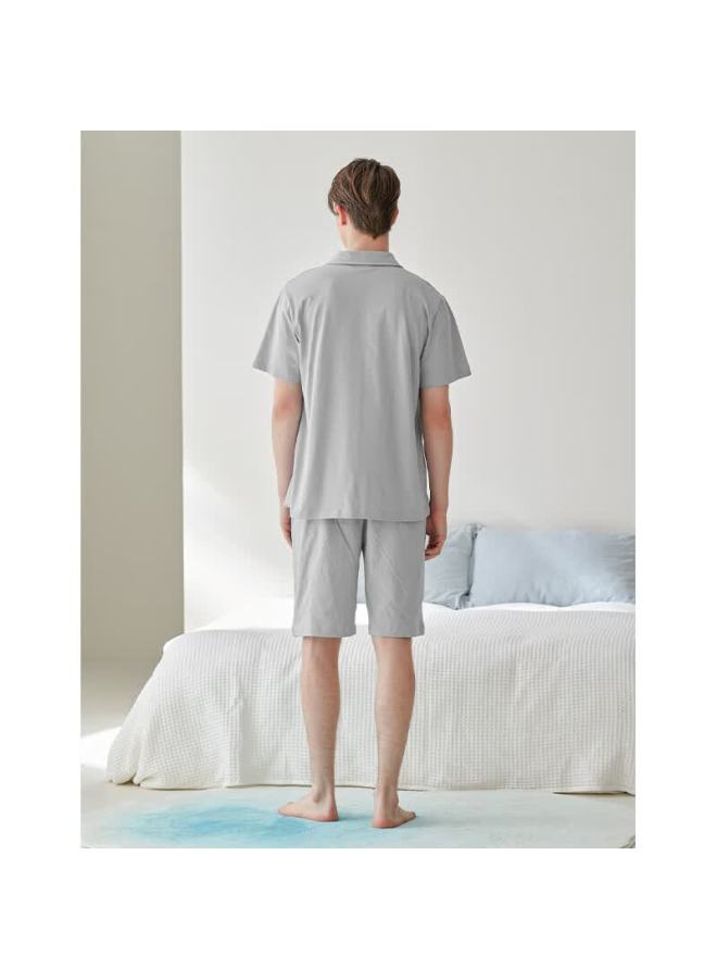 Fenton Fenteng Spring And Autumn Men's Pajamas, Pure Cotton Cardigan Short-sleeve Set, Loose Casual Large Size, Self-operated All-cotton Loungewear For Young Me - Image 3