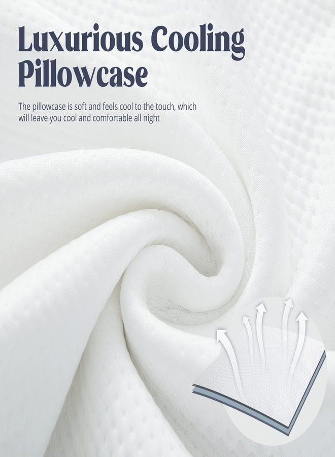 puredown® Cooling Goose Feathers Down Pillows for Sleeping, Hotel Quality Chill Pillow with Removable Pillowcase, White, Queen Size, 20x30 Inches, 1 Pack - Image 3