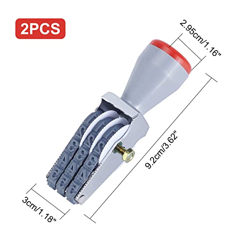 NBEADS نبيذ 2 قطع طوابع أرقام مطاطية، 3 أرقام قابلة للتعديل طوابع رمزية شخصية طابع تاريخي طابع عجلة دوارة متعددة الوظائف للحرف اليدوية، أدوات مكتبية، طوابع للأعمال - Image 2