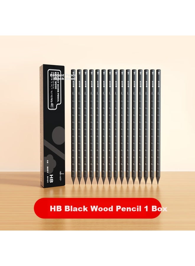 Time Science [Shiguangxue] Hb Black Wood Pencil Single Box Set With Eraser And Cap, For Primary School Students In Grades 1-3, Graphite Pencils For Children, Kindergarten Stationery Supplies - Image 1