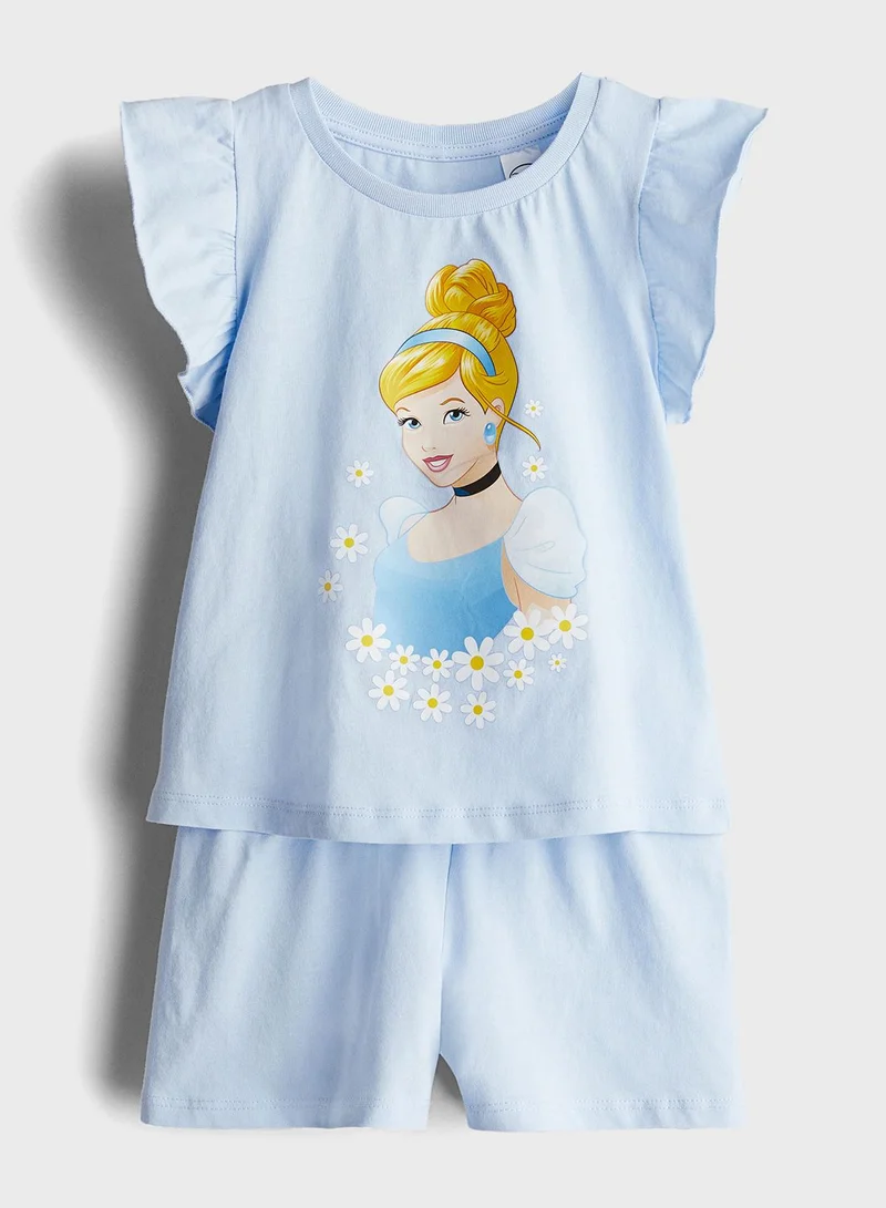 اتش اند ام Kids Crew Neck Graphic T-Shirt & Pyjama Shorts Set
