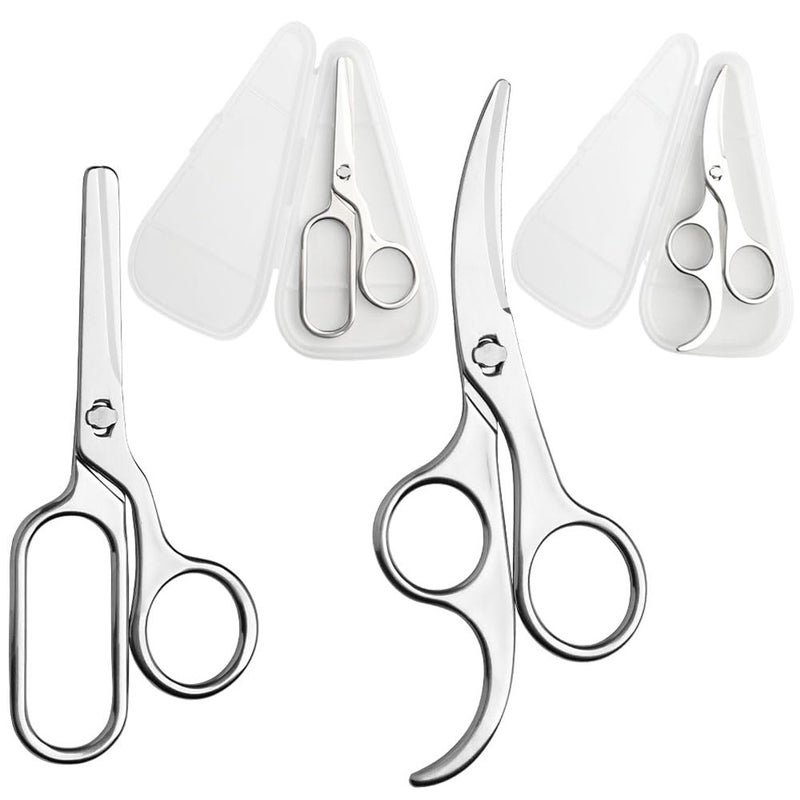 Jasni 2-Pack All 304 Stainless Steel Baby Food Scissors Detachable Vegetables Meat Noodles Kitchen Shears for Infant Kids Anti-Rust Food-Grade Dishwasher Safe with Travel Storage Case - Image 1