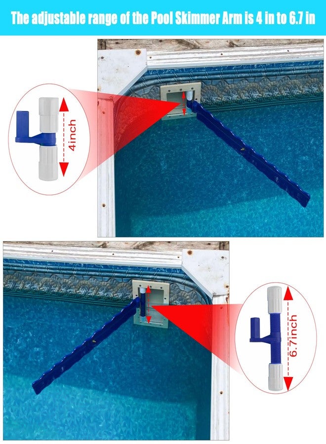 Kardeep Pool Skimmer Arm, Skimmer Guard, Pool Skimmer, Pool Debris Skimmer Catcher, Hands Free Pool Skim-It Fits Most Skimmer Systems on In-ground Pools Outfall Within 4’ to 6.7’ - Blue - Image 3