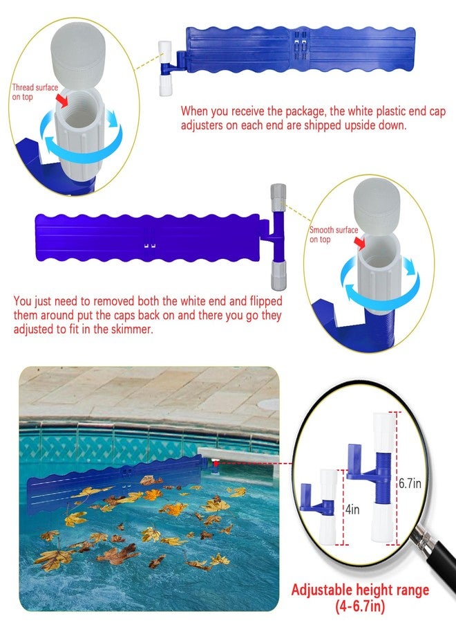 Kardeep Pool Skimmer Arm, Skimmer Guard, Pool Skimmer, Pool Debris Skimmer Catcher, Hands Free Pool Skim-It Fits Most Skimmer Systems on In-ground Pools Outfall Within 4’ to 6.7’ - Blue - Image 2