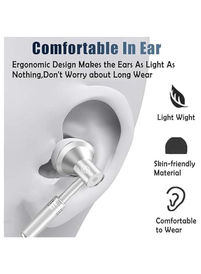 Type C Headphone, USB C Headphones Wired for iPhone 16 15, Earbuds Headphones Earphones Wired with Microphone & Volume Control Noise Cancelling for Galaxy S24/23/S22/S21, Note10/20 (Silver) - Image 4