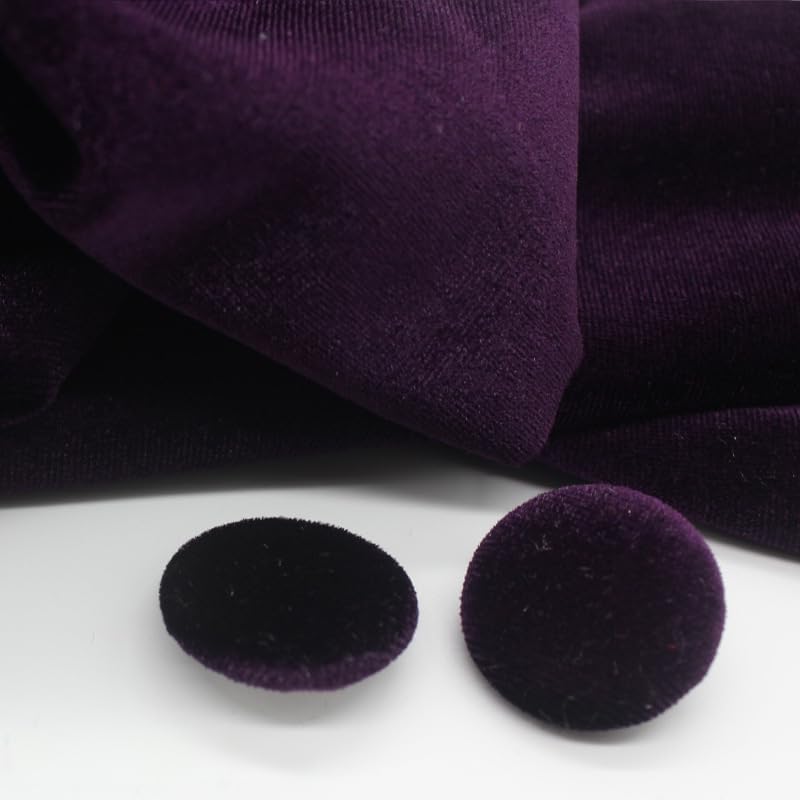 Buttons,Metal Buttons, Buttons 10PCS 10-28MM Gold Velvet Round Fabric Cloth Covered with Metal Shank for Clothes Crafting Sewing(Grape Purple,25mm) - Image 1