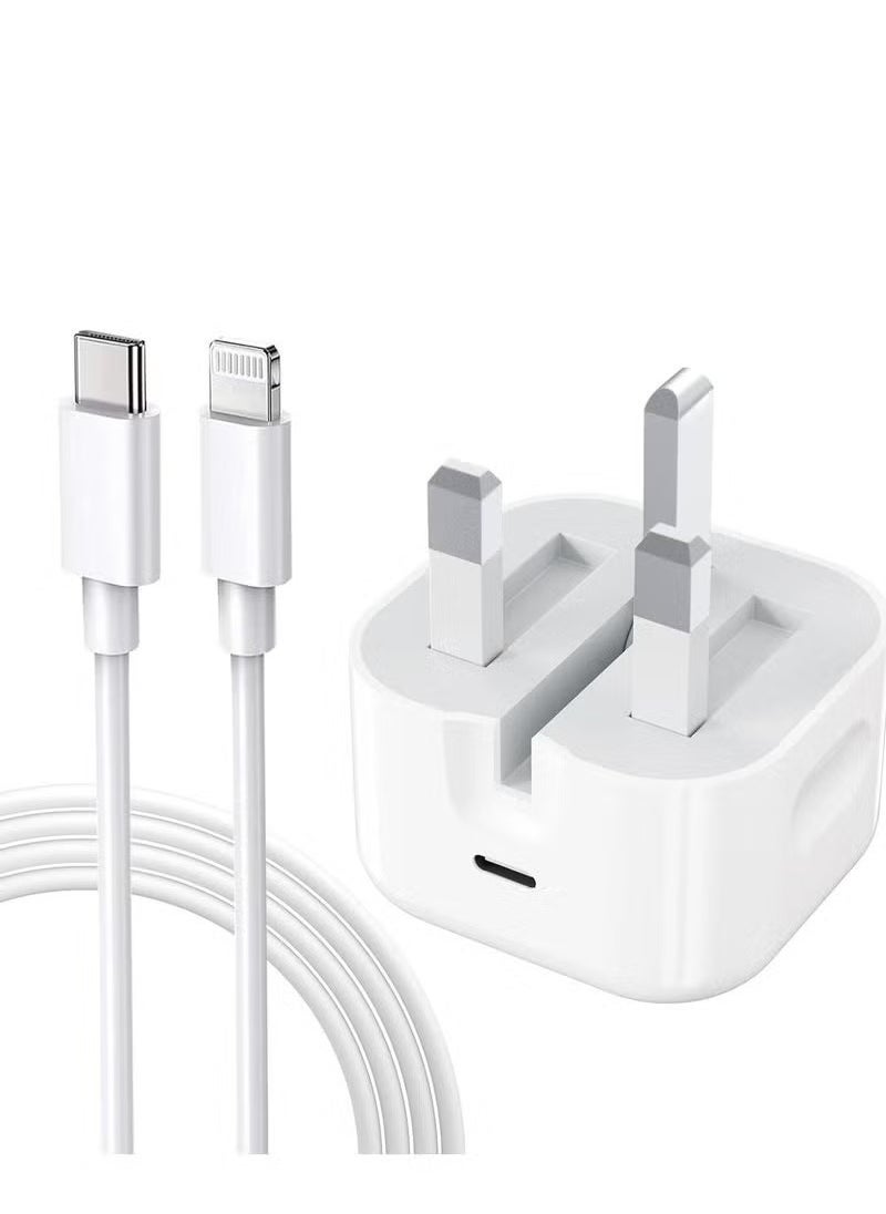 TIGER 20W USB C Fast Wall Charger with USB C to Lightning Cable – Quick Charge Power Adapter for iPhone 14/14 Pro/14 Pro Max/13/13 Mini/12/SE 2020/11/XR/XS Max/X/iPad – High-Speed Charging & Data Transfer Combo – Portable, Safe & Durable  - Image 1